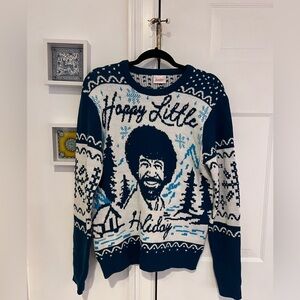 Happy Little Holiday Sweater Bob Ross M